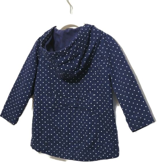 GYMBOREE Girls Polka Dot Zip Front Hooded Blue and White Cotton Jacket Size 2T - Picture 8 of 10
